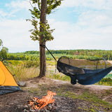 1 x RAW Customer Returns NATUREFUN Ultralight Travel Hammock with Mosquito Net for Camping 300kg Load Capacity, Breathable, Nylon Quick-Drying Parachute 2 Premium Carabiners, 2 Nylon Slings - RRP €33.99