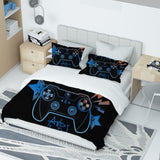 1 x Brand New MIQEBX Gamepad Duvet Cover Set for Kids Boys - 3 Piece Game Controller Bedding Set, with Zipper and 2 Pillowcases 50 x 75 cm D, 135x200cm  - RRP €31.61