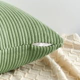 1 x RAW Customer Returns Topfinel cushion cover 50x50 sage green corduroy set of 4 striped pattern cushion covers cushion cover decorative cushion sofa cushion couch cushion decorative cushion decorative cushion cover decorative cushion  - RRP €33.99