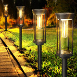 1 x RAW Customer Returns Solar lamps for outdoor garden, waterproof solar lights with warm white tungsten light, winter-proof garden lamps with automatic on off for outdoor areas such as patio, lawn, yard and paths 4 pieces  - RRP €34.27