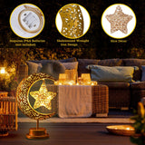 1 x RAW Customer Returns IWTBNOA LED Ramadan Lights Moon Lamp, LED Moon Star Table Lamp, Ramadan Fairy Lights, Iron Ramadan Crescent Lamp, Ramadan Decoration Lamp, Eid Lights, Muslim Islam Table Decoration Battery Operated - RRP €23.18