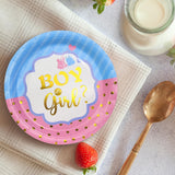 1 x Brand New AHPYEUHK Paper Plates Pack of 50 Party Plates 7 Party Tableware Set Children s Birthday Disposable Tableware Perfect for Parties and Celebrations Pink Blue  - RRP €9.99