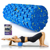 2 x RAW Customer Returns Fascia roller with 3D texture massage, foam roller 33cm x 14cm to relieve muscle tension, medium hardness self-massage fascia roller for back, spine, back, legs blue-green  - RRP €39.7