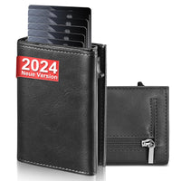 1 x RAW Customer Returns UNOSEKS wallet for men - men s wallet card holder with RFID protection, slim wallet with coin compartment, smart wallets with ID card cases for men, aluminum credit card holder for up to 1-6 cards black  - RRP €41.28