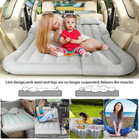 1 x RAW Customer Returns Air mattress car Inflatable mattress Car bed sleeping mattress for back seat Thicker Car Air Bed with Carry Bag for camping, traveling, outdoor activities with 2 cushions gray  - RRP €60.49