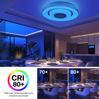 1 x RAW Customer Returns OTREN LED ceiling light dimmable with RGB, 36W LED ceiling lamp with Bluetooth speaker, ceiling lamps with remote control or APP control adjustable for bedroom living room kitchen, 30CM - RRP €24.47