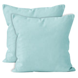 1 x RAW Customer Returns Encasa Cotton Pillow Cases, Set of 2 I 16x16 in 40x40 cm - Egg Blue I No Insert I Plain Pillow Cases I Machine Washable Indoor Use Only - RRP €14.2