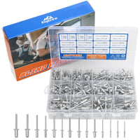 3 x Brand New 500 Pieces Aluminum Rivets, Pop Rivets, Blind Rivets, 14 Sizes Blind Rivet Kit, 2.4 mm, 3.2 mm, 4.0 mm, 4.8 mm, 6.4 mm, for Metal Plastic Wood - RRP €57.45