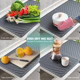 1 x RAW Customer Returns IYYI Silicone Drying Mat Large Eco Friendly Heat Resistant Dishwasher Safe Coaster 60x38.6cm Large Size Black  - RRP €22.07