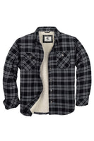 1 x Brand New Coevals Club Men s Flanelljacke Flannel Jacket Long Sleeve Plaid Casual Warm Sherpa Lined Shirt for Men Black Gray 9 L  - RRP €59.99