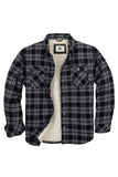 1 x Brand New Coevals Club Men s Flanelljacke Flannel Jacket Long Sleeve Plaid Casual Warm Sherpa Lined Shirt for Men Black Gray 9 L  - RRP €59.99