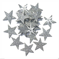 3 x Brand New Self-adhesive glitter stars, star stickers, for DIY and creative card design, Christmas, 25 mm silver - RRP €35.97