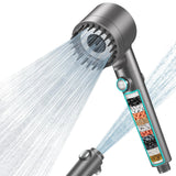 1 x RAW Customer Returns Shower head with filter MEKO high pressure hand shower with filtration in 15 layers 1.5M hose 3 jet types Economical shower head for removing hard water, residual chlorine, bacteria and heavy metals - RRP €35.9