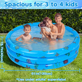 1 x RAW Customer Returns Highttoy paddling pool for children, 51 inch round inflatable children s pool paddling pool baby swimming pool children outdoor garden water play pool for children boys, blue 130 x 40 cm  - RRP €24.22