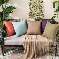 1 x RAW Customer Returns MIULEE Set of 2 Waterproof Cushion Covers Outdoor Sofa Cushions Decorative Pillows Modern Cushion Covers Decorative Cushion Cover Made of Polyester Linen Look for Garden Sofa Living Room Bed 40 x 40 cm Khaki - RRP €14.99