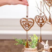 3 x Brand New Valery Madelyn 6X decorative hangers, 8.5cm metal hearts for hanging, spring decorative hangers, heart wedding pendant for gift spring decoration - RRP €61.2