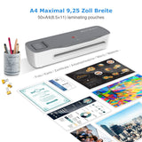 1 x RAW Customer Returns Laminator, A4 Laminator with 50 Laminating Pouches, 4 in 1 Laminating Machine with Paper Cutter and Corner Rounder, 9 Inch Personal Laminator for Home Use School Teacher Office Card - RRP €30.24