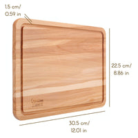 1 x RAW Customer Returns Creative Home 2 x wooden cutting board 30.5 x 22.5 x 1.5 cm Wooden cutting board with juice groove Reversible cutting board Wooden board kitchen ideal for bread, meat, vegetables, cheese ham - RRP €20.11