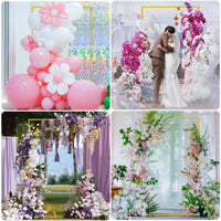 1 x RAW Customer Returns Square metal backdrop stand, 1.2m balloon arch frame, gold wedding arches for ceremony, birthday party, garden, floral wedding arbor, outdoor, indoor, anniversary event - RRP €69.98