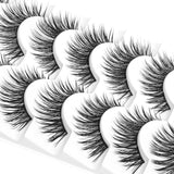 16 x Brand New 8 Pairs False Eyelashes, Crislashes Fluffy Volume Curly Cat-Eye Artificial Eyelashes Natural Look, Reusable Handmade Makeup Fake Eyelashes Weightless 02  - RRP €249.6