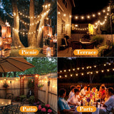 1 x RAW Customer Returns litogo Solar String Lights Outdoor 13.6M 44.6FT, 27LED G40 Solar Garden Lights, 4 Modes Waterproof Solar Lights Outdoor for Garden Party Patio Yard - RRP €23.68