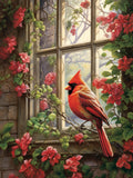 1 x Brand New Bimkole DIY 5D Diamond Painting Accessories Window Sill Bird, Flower Diamond Painting Kit Full Round Drill Painting by Numbers Painting Embroidery Cross Stitch Diamond Decoration 30X40cm - RRP €20.4