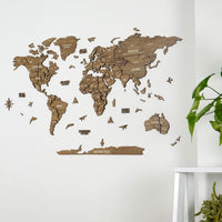 1 x RAW Customer Returns Colorfull Worlds NEW 3D Wooden World Map, Multilayer Travel Map with Capital Cities, Wall Decor for New Home, Gift for Traveler, Office Decoration L, Vega  - RRP €129.16