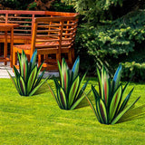 1 x RAW Customer Returns Hopbucan 13.7 Rustic Sculpture, DIY Hand Painted Metal Agave Plants, Outdoor Garden Lawn Ornaments- Green - RRP €27.22