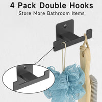 6 x Brand New JIAPAIDUO 7PCS Towel Holder Set, 60 cm Matte Black Bathroom Towel Holder Set, Includes Wall Mounted Towel Rail, Towel Ring, 4PCS Coat Hooks, Toilet Paper Holder, Bathroom Towel Rack Set - RRP €60.42