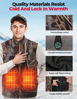 1 x RAW Customer Returns KEMIMOTO Heated Vest Men, Tactical Heated Vest with 12V 15000mAh Battery, 4 Heating Zones, Heated Jacket for Hunting, Unique Camouflage - RRP €50.41