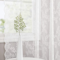 1 x RAW Customer Returns TOPICK Lace Curtains Transparent Lace Curtains Scarf Rose Curtain with Eyelets Transparent Curtain for Living Room Dining Room Bedroom White 150 x 175 cm Set of 2 - RRP €31.99