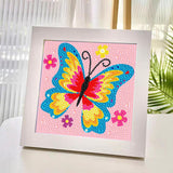 46 x Brand New Diamond Painting Children With Frame, Butterfly Diamond Painting Pictures Children 6 7 8 9 10 11 12 Years, Craft Set Diamond Painting Creative Gifts for Girls and Boys, Home Wall Decor 18 x 18 cm - RRP €510.14