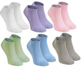 1 x RAW Customer Returns Rainbow Socks - Men Women Short Colorful Bamboo Socks - 6 Pairs - White Violet Pink Blue Pistachio Beige - Size 42-43 - RRP €21.99