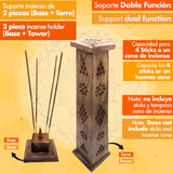 1 x RAW Customer Returns Incense Burner Wooden Tower Hand Carved in India Exclusive and Unique Design 30 x 8 x 8 cm Weight 190 g Wooden Incense Holder - RRP €14.5