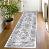 1 x RAW Customer Returns SHACOS Carpet Runner Hallway Non-Slip Washable 60x180 cm Corridor Carpet Hallway Runner Boho Soft Carpet Runner Hallway Gray Vintage Hallway Runner Carpet for Living Room, Kitchen, Bedroom - RRP €28.99