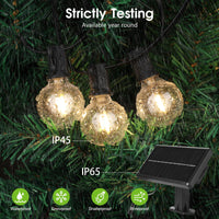 1 x RAW Customer Returns Toipwen Solar Fairy Lights Outdoor 15M, 4 Mode Solar Fairy Lights Outdoor with 25 1 Shatterproof Bulbs, Charge via Solar or USB, IP65 Waterproof for Patio, Garden, Bistro, Party - RRP €39.99