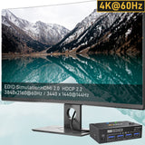 1 x RAW Customer Returns Switch KVM HDMI USB 3.0 2 PC 2 Monitor, Simulazione EDID, Display Esteso 4K 60Hz, HDMI 2.0, Switch KVM Doppio Monitor 2 PC Teilen Kabellose Tastatur, Maus, Drucker, mit Wired Remote und 4 Kabeln - RRP €85.97