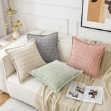 1 x Brand New MIULEE Decorative Corduroy Cushion Cover Square Sofa Cushions Super Soft Modern Home Pillowcase for Bedroom Living Room Office Chair 45x45 cm Set of 2 Light Gray - RRP €19.2