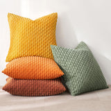 1 x RAW Customer Returns MIULEE Set of 4 Corduroy Cushion Covers Pillowcase Decorative Cushion Cover Modern Sofa Cushions Throw Pillows Couch Cushions for Sofa Decorative Cushions Living Room Bedroom 45 x 45 cm Orange Green Series - RRP €25.99