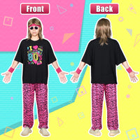 12 x Brand New Ficlwigkis 80s 90s outfit men, carnival costumes 80s costume with headband bracelets glasses inflatable ghetto blaster for carnival bad taste party pink black, S  - RRP €362.88