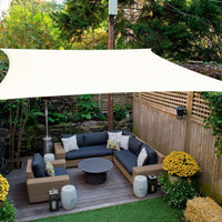 1 x RAW Customer Returns HAIKUS Rectangular Shading Awning 4x4 m, Breathable HDPE, Rectangular Shade Cloth 400x400 cm, Sun Awning for Outdoor Garden Terrace, White - RRP €46.39