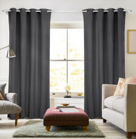 1 x RAW Customer Returns Utopia Bedding blackout curtains with eyelets thermal curtain set of 2 140 x 245 cm, grey heat and cold insulating and soundproof curtain opaque for living room, bedroom office - RRP €27.53