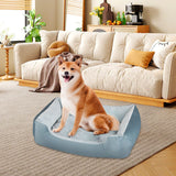 1 x Brand New Bibykivn Dog Bed, Dog Bed Dog Cushion, Dog Bed with Removable Bottom Cushion, Raised Edges for Small, Medium and Large Dogs 50 33cm, Mist Blue  - RRP €22.18