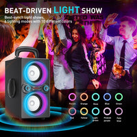 1 x RAW Customer Returns TPBEAT Portable Powerful Bluetooth Speaker, 80W Party Wireless Bluetooth Speaker, with Lights, Super Bass, 100dB High Volume TWS Stereo Speaker, for Parties, Camping - RRP €75.48