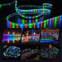 1 x RAW Customer Returns Solar LED Strip Outdoor, 5m 280 LEDs Solar Powered RGB Color Changing LED Strip with 8 Lighting Modes Waterproof Decorative Fairy Lights for Patio Yard Trees - RRP €24.19