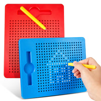 1 x RAW Customer Returns Faccito 2 Pack Magnetic Drawing Boards Magnetic Board Children Magnetic Steel Ball Drawing Board with Pen Magnetic Game Magnet Toy Travel Activity for Children Ages 3 and Up Red, Blue  - RRP €23.6