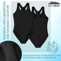 1 x RAW Customer Returns CityComfort Period Swimsuit Women, Leak-proof UV Menstrual Swimwear Black, L  - RRP €22.28