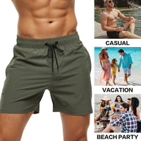 1 x RAW Customer Returns Aisprts Swim Trunks Men, Swim Shorts with Zipper Pockets for Men, Quick-Drying Waterproof Stretchy Swim Shorts with Drawstring and Mesh Inner Shorts, Men s Beach Shorts - RRP €19.99