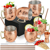 1 x RAW Customer Returns SuproBarware Gift Set Moscow Mule Cups Copper 540ml Set of 6 Copper Plated Stainless Steel Cups Handcrafted Copper Cups with Handle for Chilled Cocktail Cold Drinks Cups - RRP €49.14