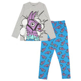 1 x RAW Customer Returns Fortnite Llama Long Pajamas, Youth, Blue White Heather Grey, Official Merchandise - RRP €27.6